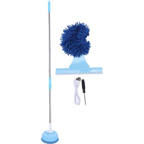 Nettoyeur de vitres électrique rétractable, télescopique, outil de nettoyage de verre sec et humide pour plafond (1/5)