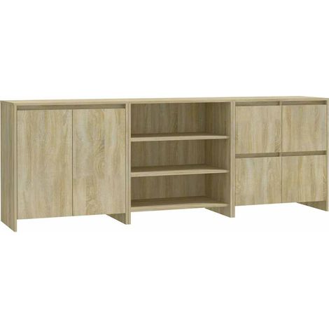Maison Exclusive - Aparador de 3 piezas madera manufacturada colo (1/5)
