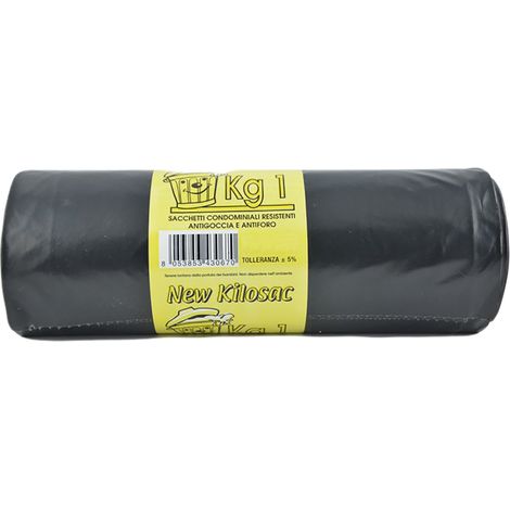 SACCHI POLIETILENE NETTEZZA URBANA 'PESANTI' 120 x 130 nero - rt.1 kg
