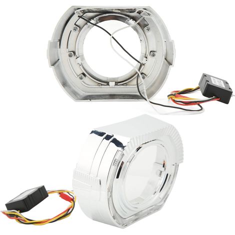 Anneaux LED Angel Eyes Halo DRL 12V 5W, bagues gauche droite pour projecteurs bi-xénon/LED 3 pouces, lumière blanche/jaune, cache de jante (1/5)