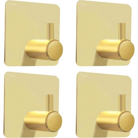 Ganchos adhesivos resistentes, ganchos de pared inoxidables para toalleros de cocina/baño/puerta (4 unidades) (1/5)