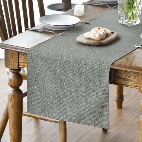 Chemin de Table Polyester Gris Clair 40×140 cm