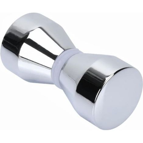 Poignée de porte de douche – Double face conique – Compatible avec la plupart des portes en verre de votre maison ou de votre bureau – 1 paquet – Argent (1/5)