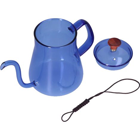 Bouilloire à long bec verseur, grande capacité, résistante à la chaleur, facile à nettoyer, cafetière à longue ouverture, bleue (1/5)