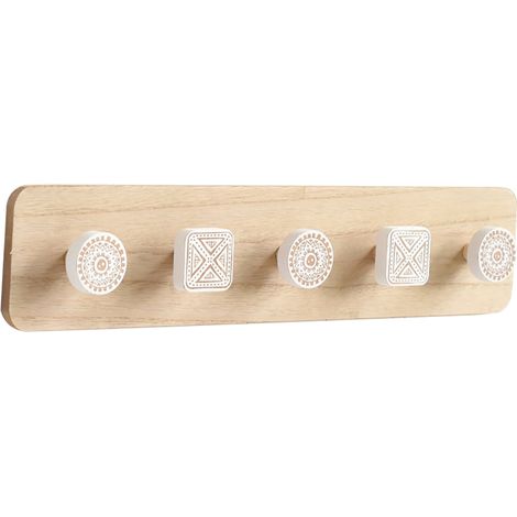 Étagère murale en bois de style nordique avec crochets adhésifs pour chapeaux et serviettes, idéale pour la chambre.
