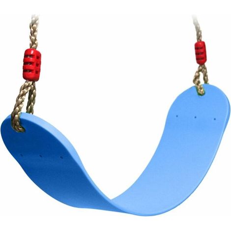 Balançoire pour Enfants Siège avec Corde Matériau EVA Flexible 66x14cm Max Charge 150kg (Bleu) (1/5)