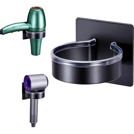 Support mural pour sèche-cheveux- support pour sèche-cheveux- support pour sèche-cheveux - support mural adhésif pour sèche-cheveux- support en aluminium pour sèche-cheveux- compatible avec 99 % des s (1/5)