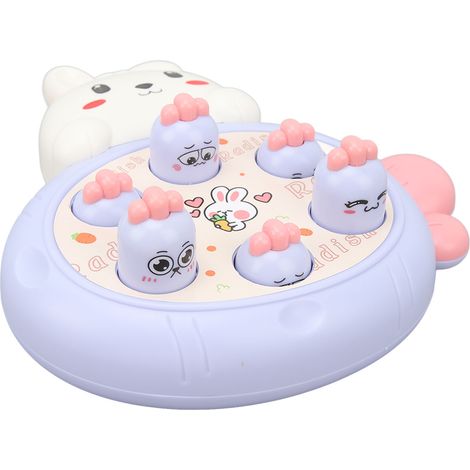 Marteau à carottes lapin, jeu d'adresse éducatif pour tout-petits, design ergonomique sécurisé, idéal crèche et famille, couleur violette. (1/5)
