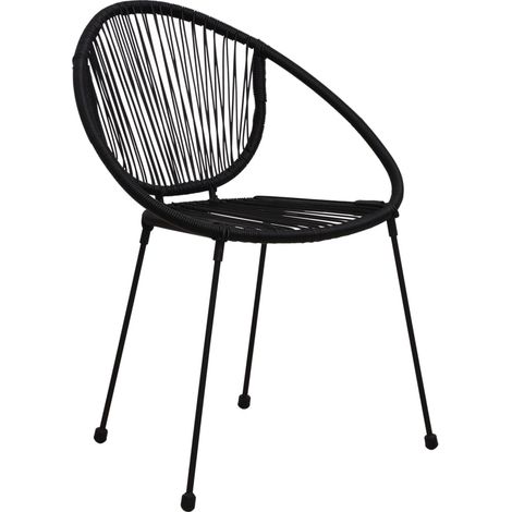 Maison Exclusive - Gartenstühle 2 Stk. PVC Rattan Schwarz (1/5)