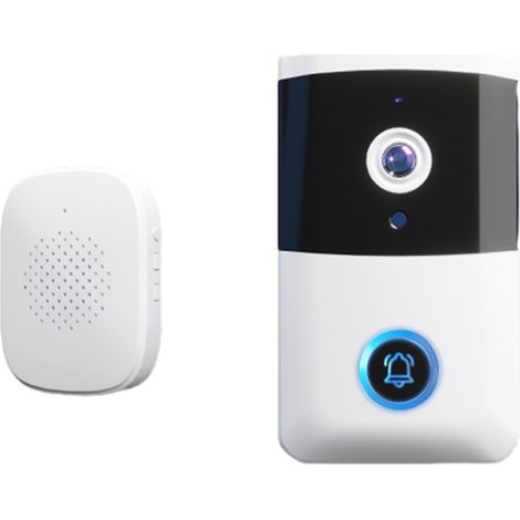 Sonnette vidéo intelligente sans fil avec vision nocturne HD pour la maison-AquaForge