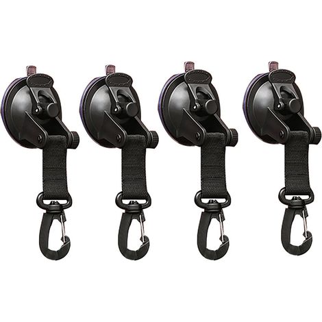 BRAVIX 4 Pièces Ancre à Ventouse Ventouses D'ancrage Ancre à Ventouse Robuste avec Fixation du Crochet d'Arrimage Auvent à Ventouse pour Tentes Latéral de Voiture Accessoire de Bâche de Camping