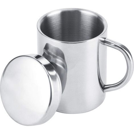 Tasse à Café Acier Inoxydable, 300ml Inox Tasse Isotherme Pour Cafe Tasse Double Paroi Inox Avec Poignée Couvercle Petite Thermique Boire Chope étanches Camping Plein Air Randonnée Bureau Ecole Voyage (1/5)