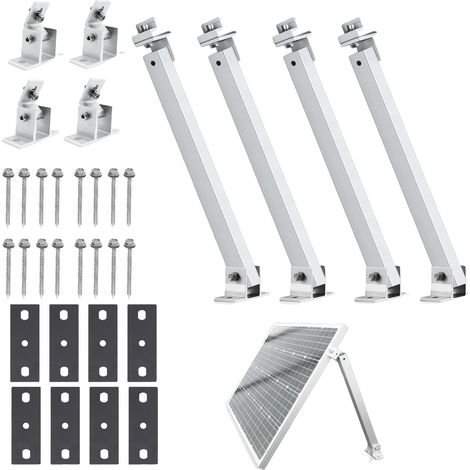Supports de montage inclinés pour panneaux solaires, angles ajustables, construction en métal durable, 4pcs (1/2)