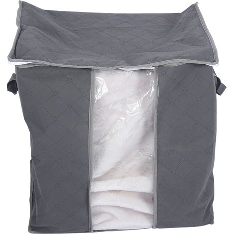 Boîte de rangement pour vêtements sains en fibre de charbon de bambou, contenant un sac gris (1/5)