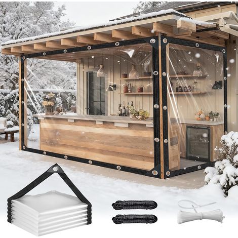 Bâche Transparente avec Oeillets Bâche imperméable Transparente 2x3m Bache de Protection en PVC pour extérieur Tente Balcon pergola Piscine Meubles de Jardin (1/5)