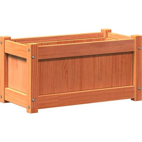 Vassoio per fioriera aiuola rialzata piante fiori terrazzo giardino cera 60 x 31 x 31 cm legno massello di pino marrone 020038467