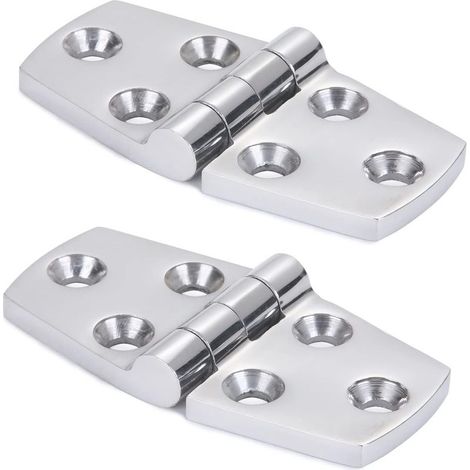 Marine Mount Door Hinges Stainless Steel Boat Hatch Hinge Hardware Heavy Duty Boat Hinge Platform Cabinet 2pcs 38mm x 76mm (1/5)