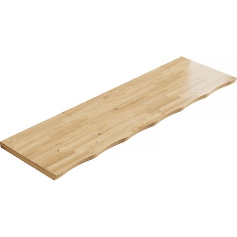 Naturholzplatte 160 cm mit Wellkante, 3,8 cm stark, für Waschtisch oder Ablage (1/5)