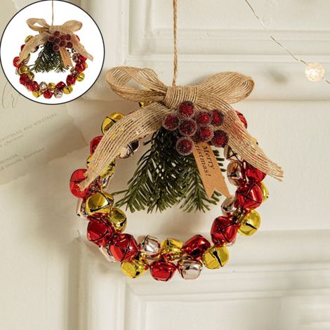 Guirlande De Cloches De Noël - En Métal - Pour Intérieur Et Extérieur - Diamètre 30 Cm - Décoration Murale Et Porte - 1 Pièce (1/5)