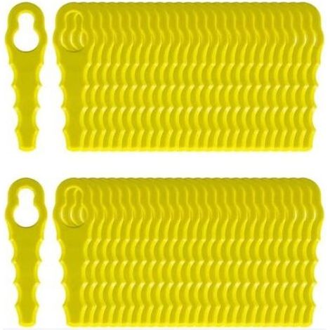Lot de 100 Lames de Rechange compatible pour Coupe Bordure, Têtes Double Lames Dentelées RAC155 RAC157 RAC158 (1/5)