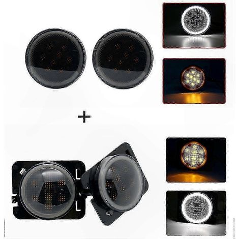 Ensemble de clignotants à LED avec feu avant ambre pour Jeep Wrangler JK 2007-2017 (1/5)