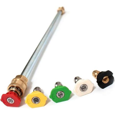 Lance de pulvérisation haute pression 4000 PSI avec 5 embouts, universelle pour nettoyeurs haute pression à essence (1/5)