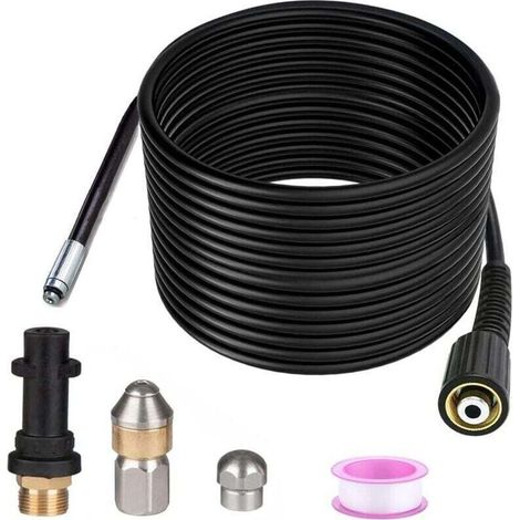 15m Déboucheur Canalisation Pour Karcher Nettoyeur Haute Pression Déboucheur Canalisation Professionnel Compatible K2-K7/HD/HDS 180Bar 60C° (1/4)