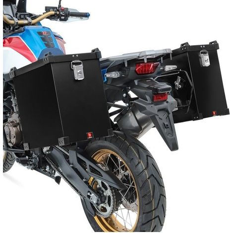 Valises laterales aluminium Moto 2x40l Bagtecs Namib + kit pour supports noir
