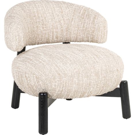 Fauteuil lounge ornella tissu angora beige design élégant - beige angora doux (1/5)