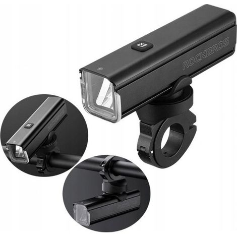 Luz delantera para bicicleta Rockbros RHL1000 LED USB 1000LM IPX6 (1/5)