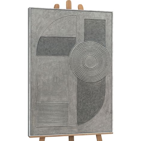 Gemälde Grauer Akkord Rahmen Grau 120x80 cm (1/4)