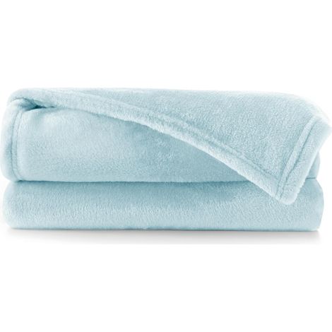 Couverture Polaire 70 x 150 cm Plaid Doux en Microfibre pour Lits Canapés Chaises et Divans Style Scandinave Chaude Légère et pour Toutes Les Saisons Bleu Mic (1/5)