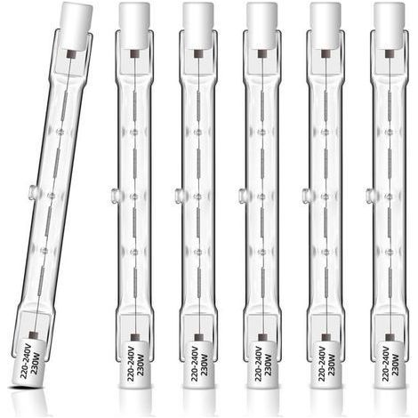 6er-Pack dimmbare R7S-Halogenlampen (118 mm, 240 W), lineare R7S-Lampe, 2700 K warmweiß, 4650 lm, 230 V Wechselstrom, J118-Sockel für Strahler (1/5)