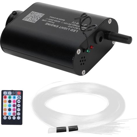 Câble fibre optique 12W 2m lampe plafond voiture kit lumineux source RGBW AC85-265V (1/5)