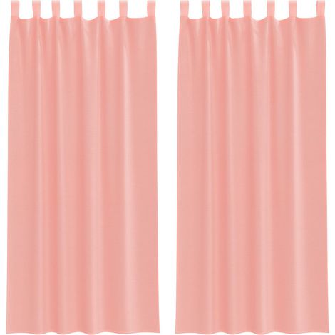 Maison Exclusive - Voile Vorhänge mit Stangentaschen 2 Stk. Rosa