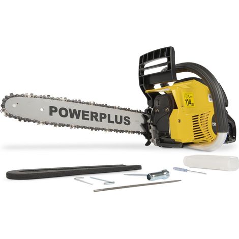 Powerplus Tronçonneuse Thermique POWXG10211 - Élagueuse à Essence de 37,2 cc, Guide de 400 mm et Réservoir de Carburant de 0,3 l, Outillage de Jardin (1/5)