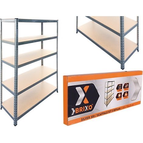 SCAFFALE IN KIT 5 PIANI BRIXO H.180 SILVER 300 (1/10)