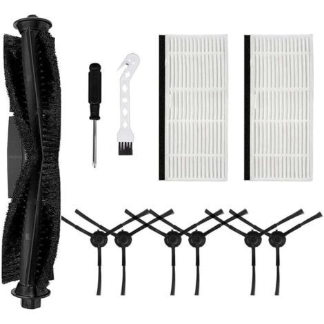 Kit de 10 brosses latérales principales pour aspirateur robot pour Honiture pour Q6 Pro, 1 brosse rouleau principale, 6 brosses la
