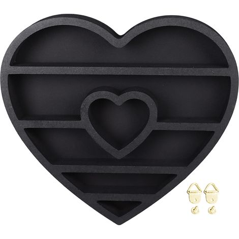 Étagère murale décorative en forme de cœur en bois cristal, étagère flottante polyvalente pour chambre à coucher, salon (1/5)