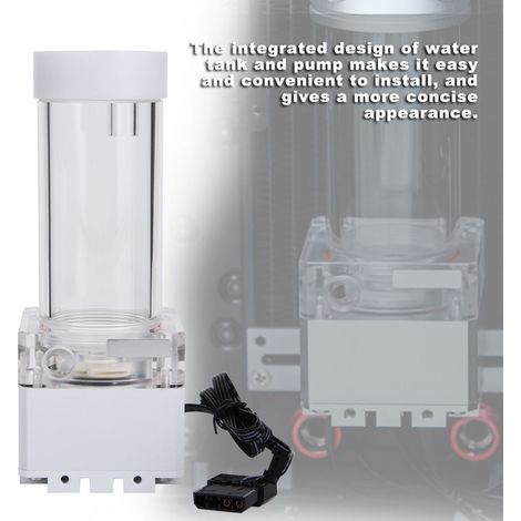 Pompe à eau pour ordinateur 800 L/h, hauteur de refoulement de 4 mètres, dissipation thermique rapide, 17 cm (6,69 po), blanche (1/5)