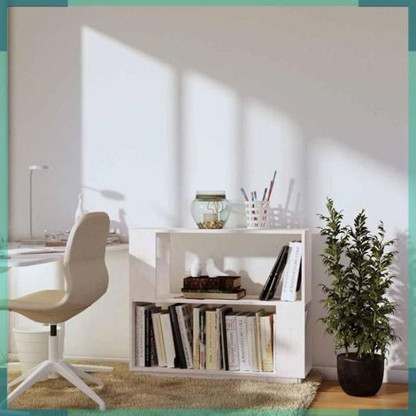 814050 Bibliothèque/Séparateur de pièce Blanc 80x25x70 cm Pin solide (1/5)