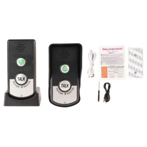 Interphone sans fil longue distance 1000m – 3 niveaux de volume – Batterie lithium 2000 mAh – Installation facile sans câblage
