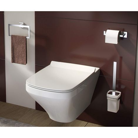 ELBA Porte-Brosse WC Suspendu, verre dépoli, chrome (1/3)