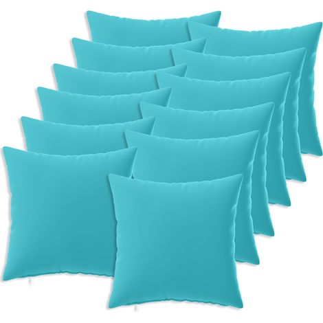 Coussin décoratif avec housse HEERLEN 12 pièces Turquoise Polyester - vidaXL (1/5)