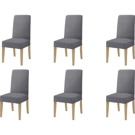 Coppia di coprisedia con schienale in tessuto elasticizzato antimacchia in 10 colori Vestisedia Piombo - 6 pezzi