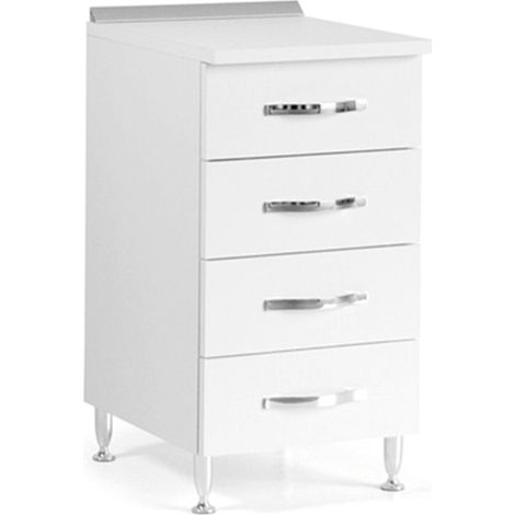Cassettiera Per Cucina In Legno Nobilitato Bianco Frassinato Cm H 85x50x40 (1/3)