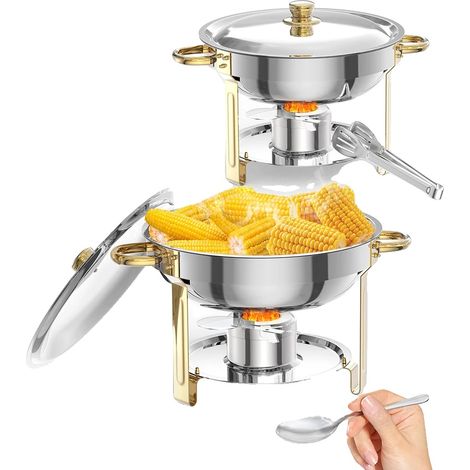 Plat de service, capacité de 5L, ensemble de buffet complet, Paquet de 2 (1/2)