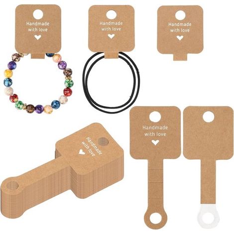Étiquettes de prix - 100 pièces - Étiquette volante - Papier - Étiquette de prix - Étiquette - Cartes - Inscriptibles - Pour bijoux, vêtements, bagues, colliers, boucles d'oreilles, identification de (1/5)