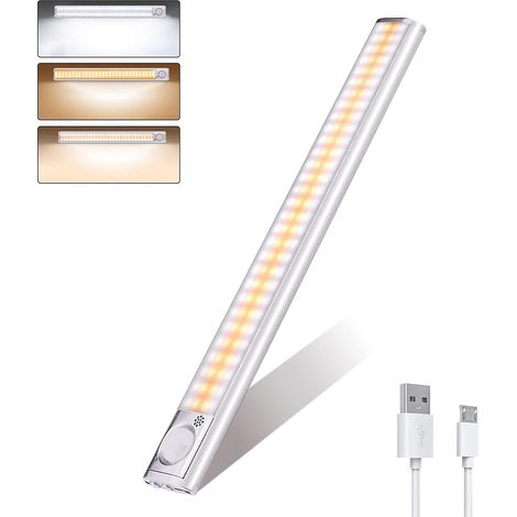 Barre lumineuse LED 160 avec détecteur de mouvement pour placard, 15,35 pouces, rechargeable sans fil (1/5)