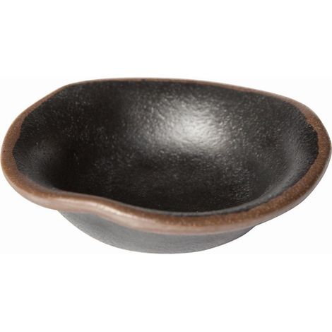 Bol MARONE, Ø 11,5 cm, hauteur 3 cm, mélamine, noir avec bordure marron